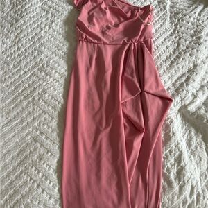 Elegant Pink One Shoulder Dress